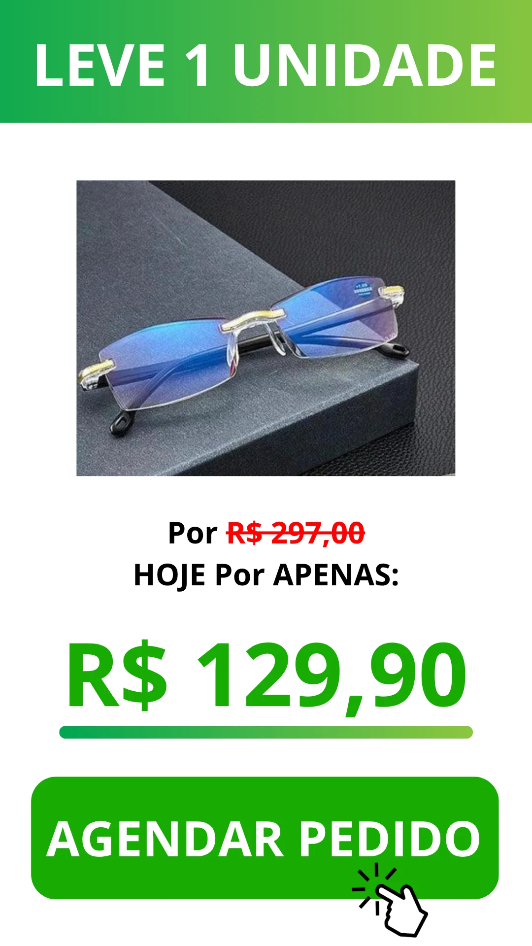 1 unidade - Óculos 2V Pro